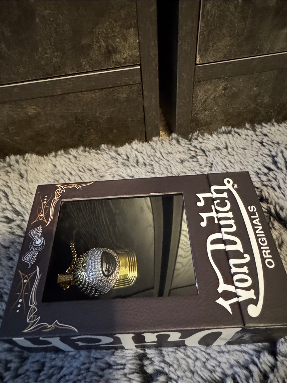Von Dutch Black and Gold Decorative Gold & Silver Cap In Box Men or Women